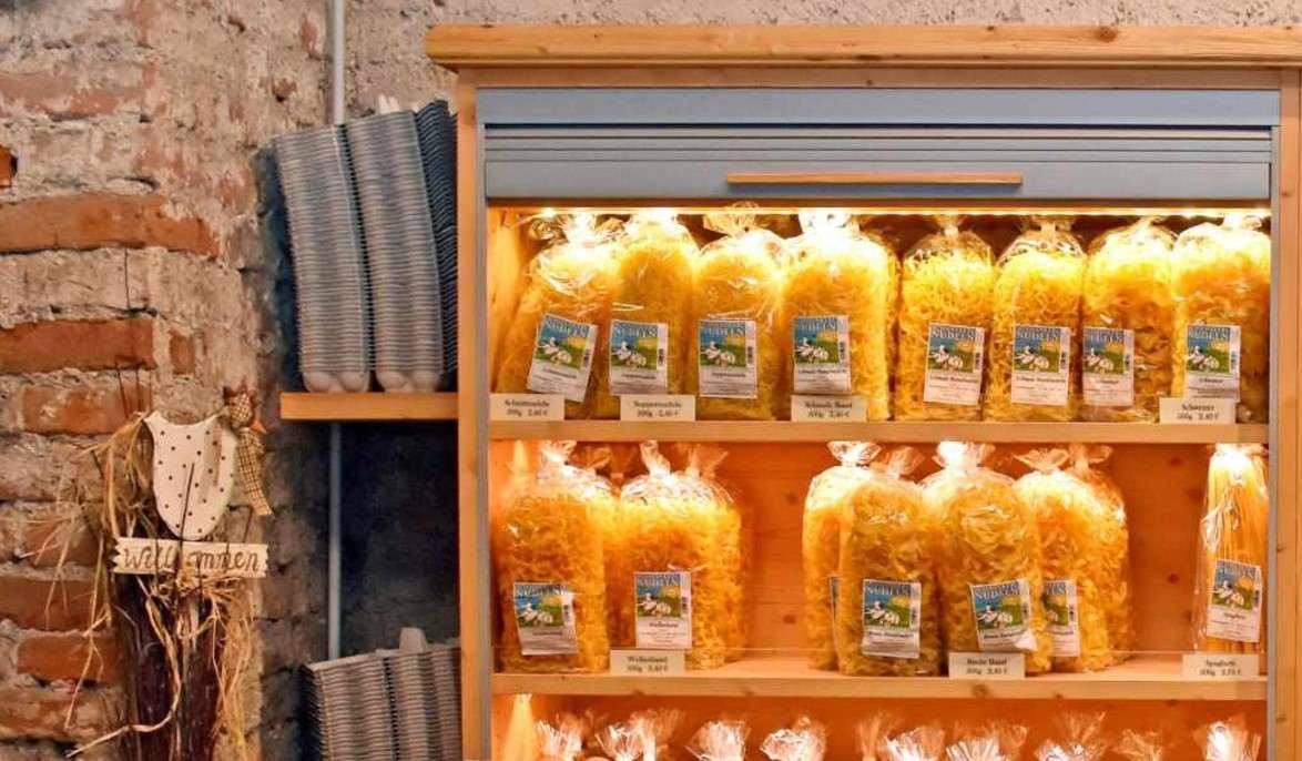 Auf dem Bauernquelle Bauernmarkt gibt es Schmankerlnudeln vom Dinkelhof